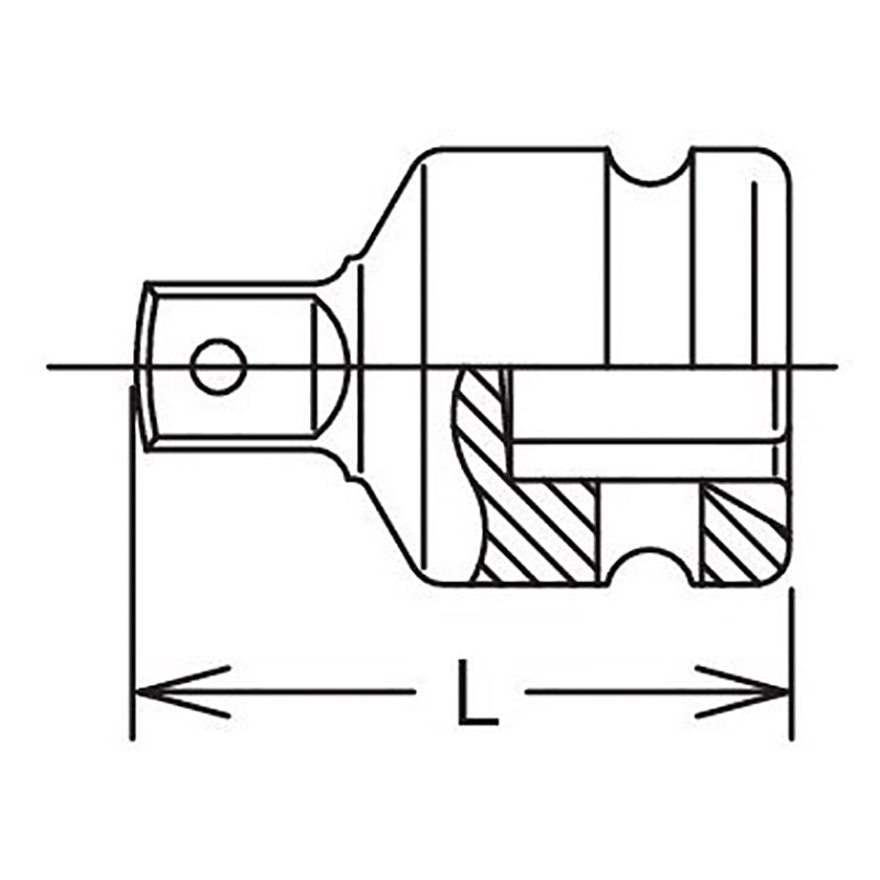 Adaptateur 3,1/2 Sq. Dr. 2,1/2 Carré Longueur 182 mm Type de trou 