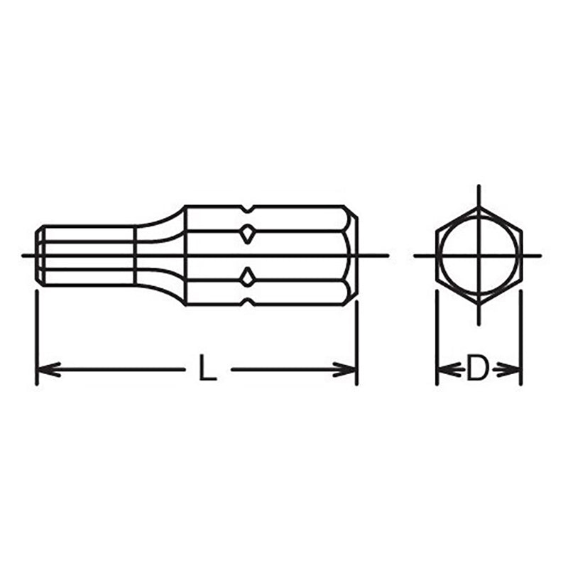 Embout hexagonal 5/16, longueur hexagonale 3 mm, 32 mm 