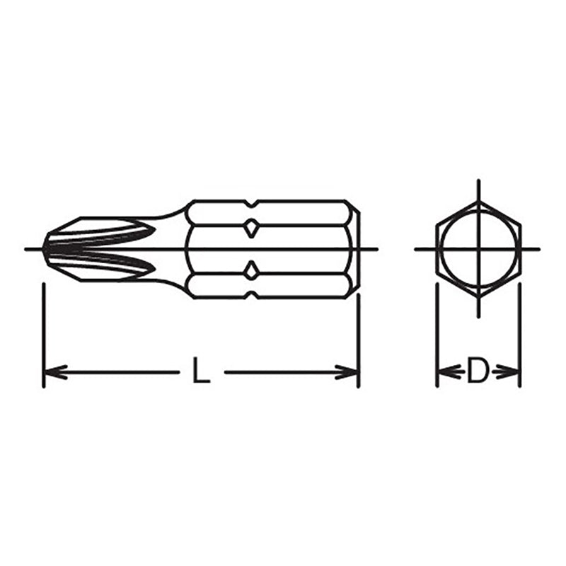 Embout hexagonal 5/16 PH3, longueur 125 mm 