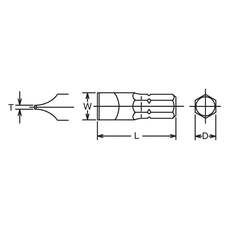 Embout hexagonal fendu 5/16, longueur 32 mm (1,0 x 7). 