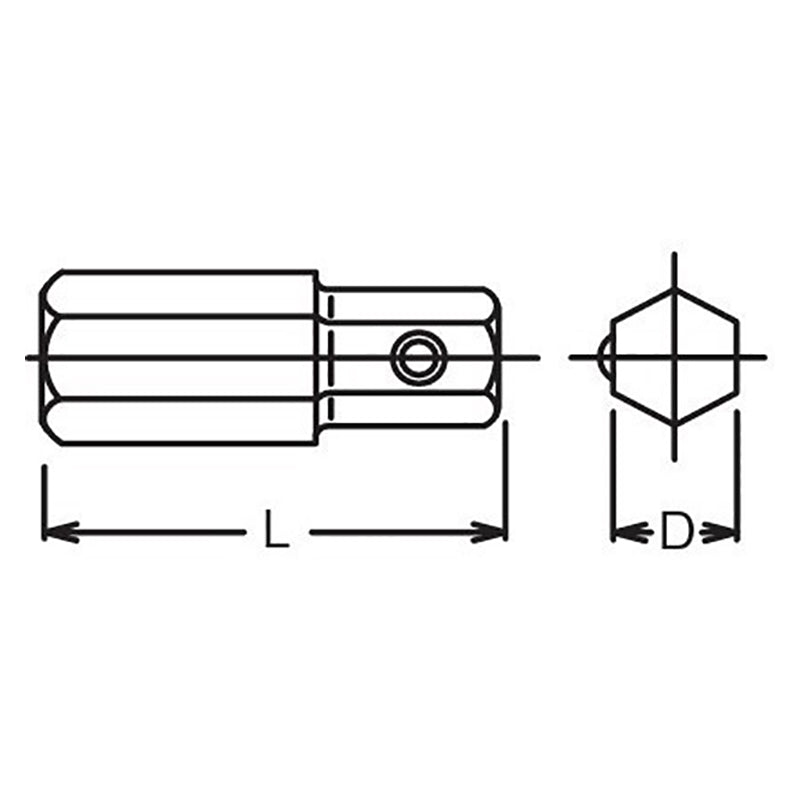 Embout hexagonal 1/4", longueur hexagonale 6 mm, 20,5 mm 