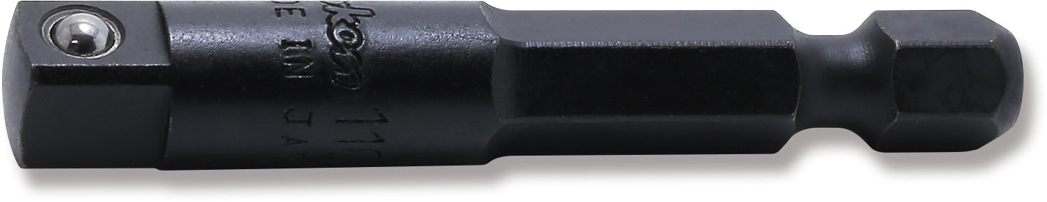 Adaptateur hexagonal 1/4" à rotule carrée 1/4" de longueur 50 mm 