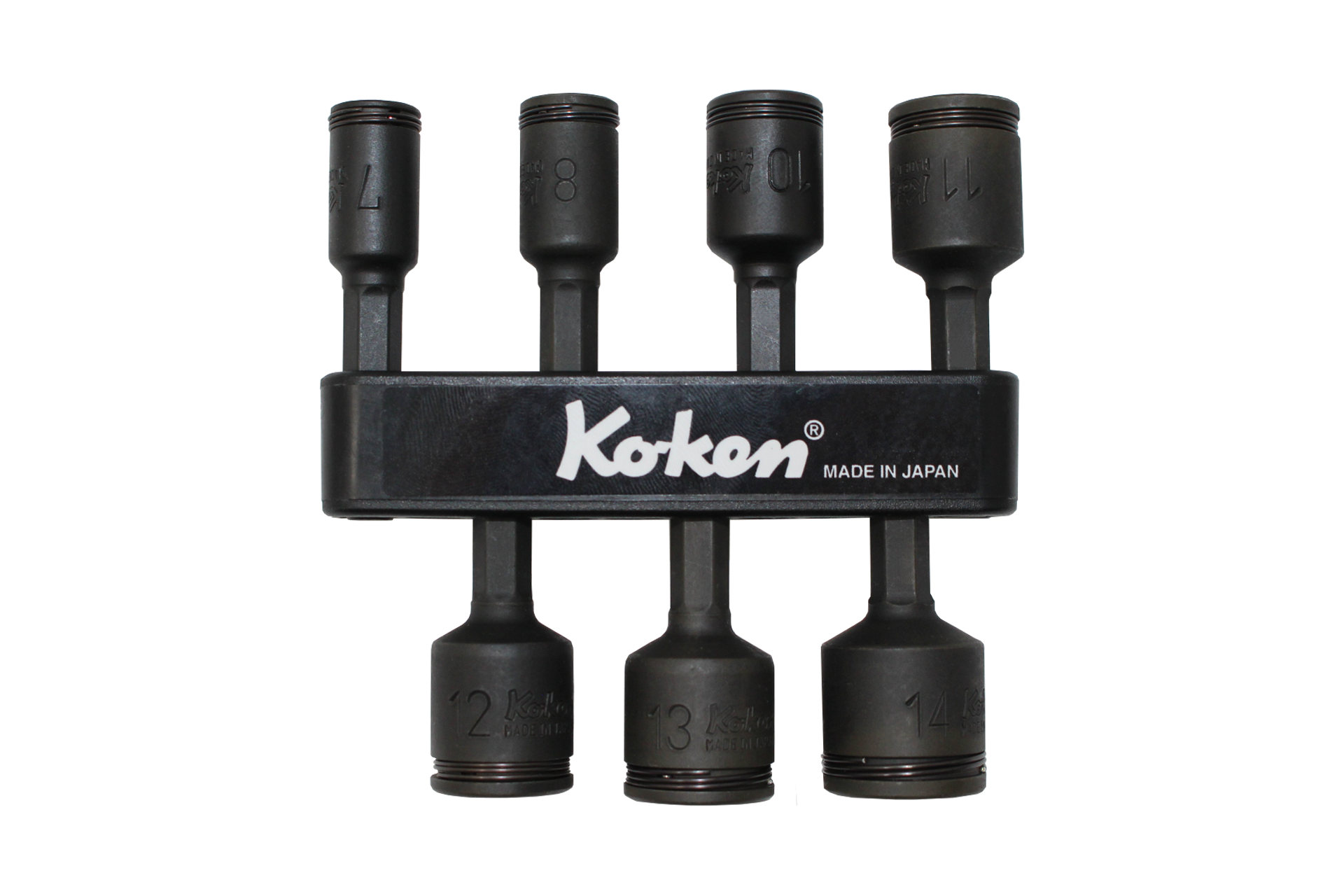 1/4 Hex Dr. 7 Piece Impact 6-Point Metric NUT GRIP® Nut Setters 7-14mm