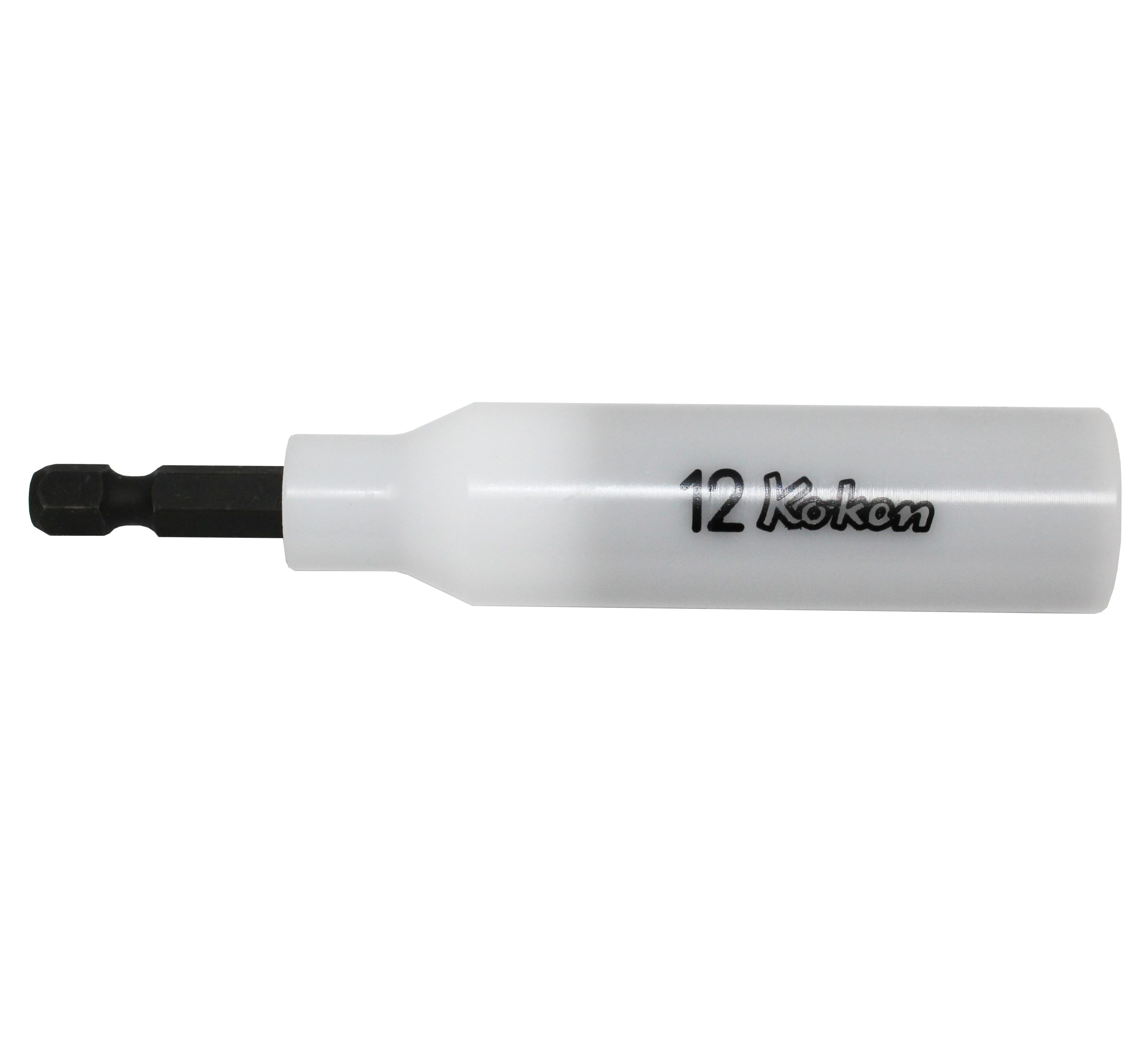 Clé à douille hexagonale 1/4" avec protection en plastique, 12 mm, 6 pans, longueur 100 mm, aimant coulissant, couvercle pivotant en POM 