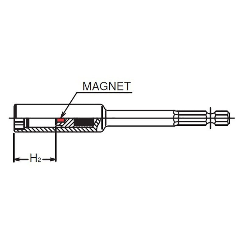 11mm 1/4 Hex Dr. Slide Magnet 6-Point Nut Setter, 150mm Length