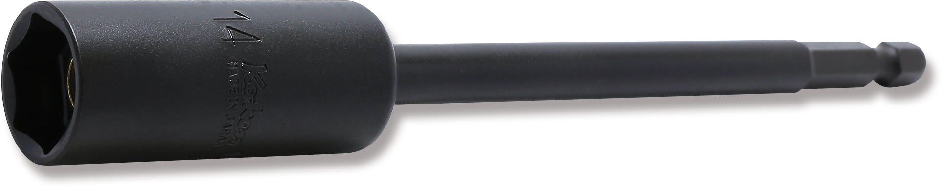 Clé à douille magnétique coulissante hexagonale 1/4" de 14 mm, 6 pans, longueur 150 mm 