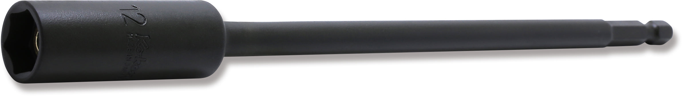 Clé à douille hexagonale 1/4" (12 mm), 6 pans, longueur 200 mm, aimant coulissant 
