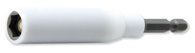 Clé à douille hexagonale 1/4" avec protection en plastique, 13 mm, 6 pans, longueur 150 mm, aimant coulissant, couvercle pivotant en POM 
