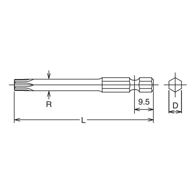 Embout hexagonal 1/4" TORXplus® 20IP - Longueur 50 mm 
