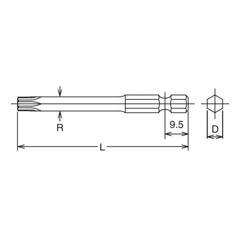 Embout hexagonal 1/4" TORXplus® 27IP - Longueur 50 mm 