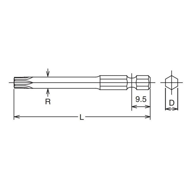 Embout hexagonal 1/4" TORXplus® 40IP - Longueur 50 mm 
