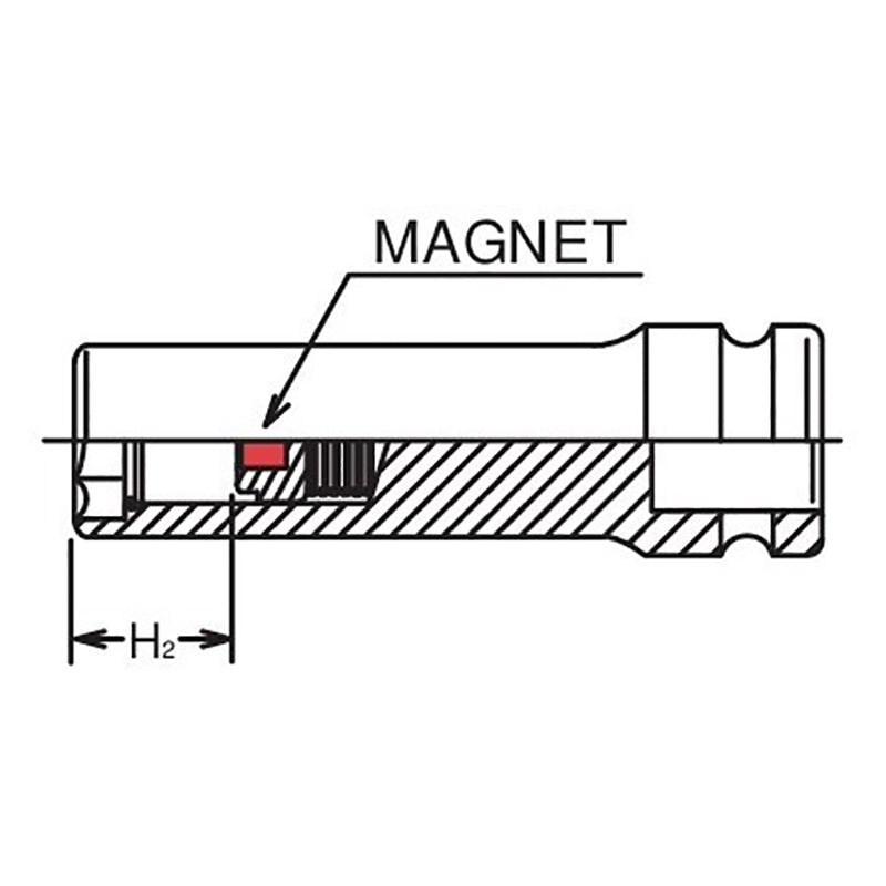 1/4 Sq. Dr. Socket  7mm 6 point Length 48mm Slide Magnet