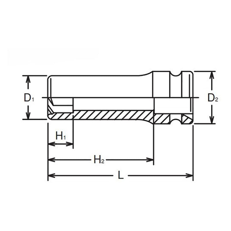 Douille carrée 1/4" 12 mm Pathfinder, longueur 48 mm 