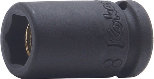 Douille carrée 1/4" 8 mm, 6 pans, longueur 23 mm, aimant 