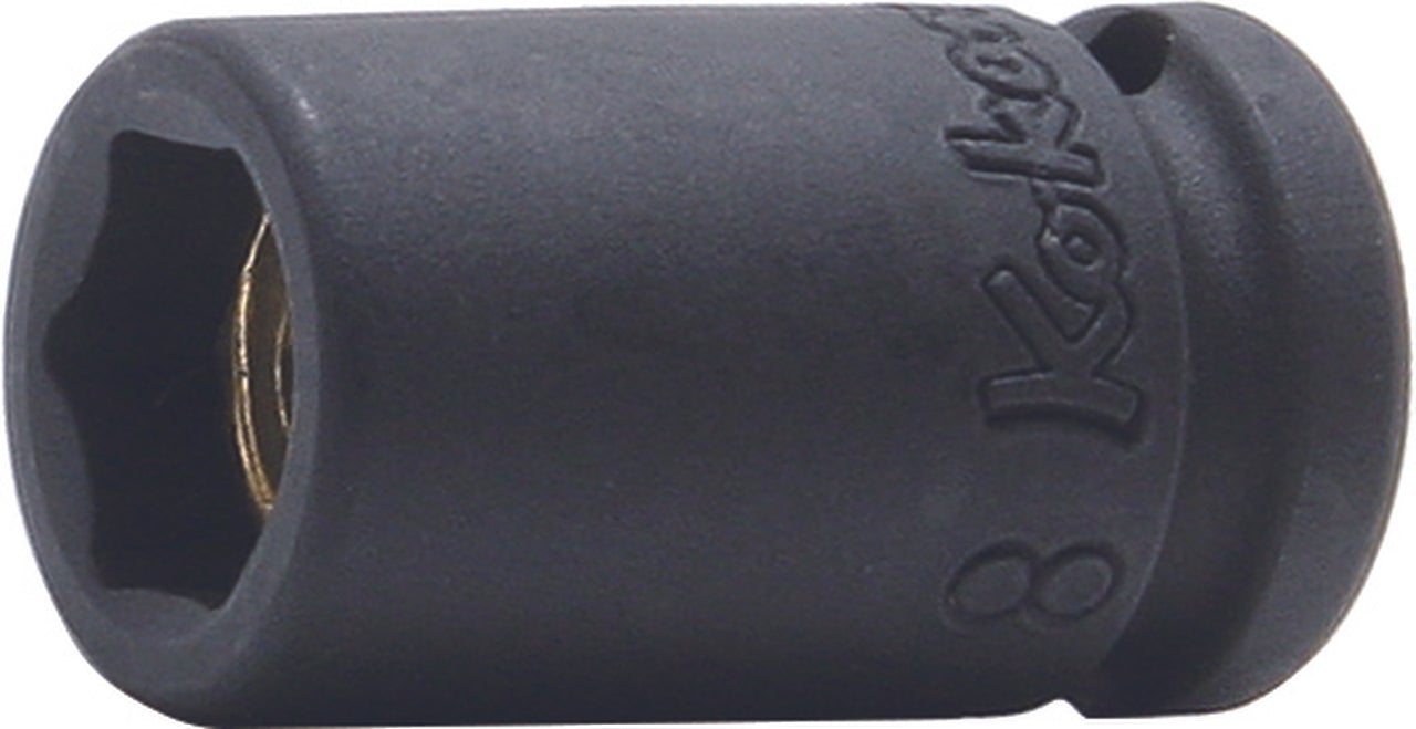 Douille carrée 1/4" (10 mm), 6 pans, longueur 23 mm, aimant 