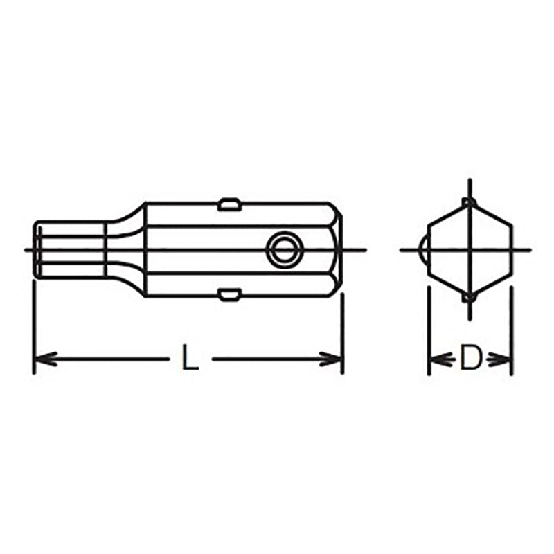 5/16 Hex Dr. Bit  4mm Hex Length 32mm