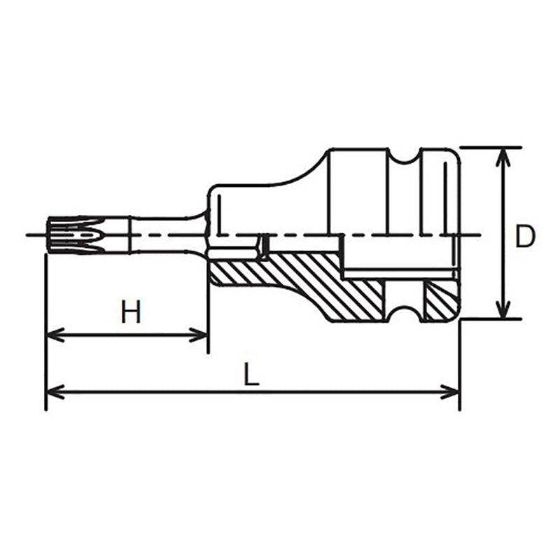 Douille TORX® T25 à entraînement carré 3/8" - Longueur 50 mm 