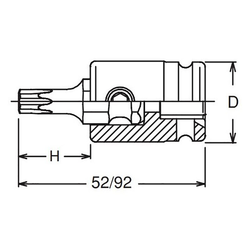 Douille TORXplus® 50IP à entraînement carré 3/8" - Longueur 52 mm 