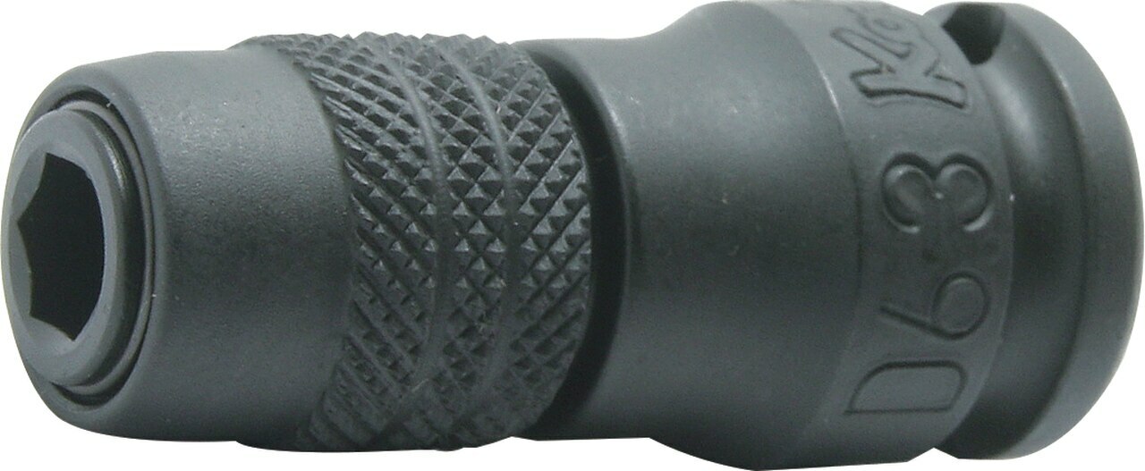 Adaptateur 3/8" carré 1/4" pour embout 1/4" de hauteur, longueur 45 mm, verrouillage rapide 
