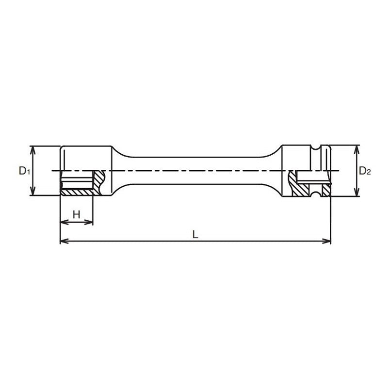 Rallonge carrée 3/8" (13 mm) à 6 pans, longueur 200 mm 