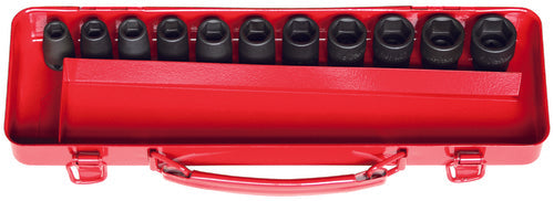 Jeu de douilles carrées 3/8" (9-19 mm, 6 pans, 11 pièces) 