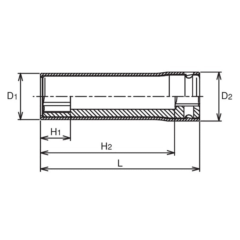 Douille carrée 3/8" avec protection en plastique, 17 mm, 6 pans, longueur 80 mm, pivotante, capuchon en POM 