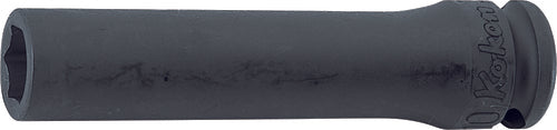 Douille carrée 3/8" de 24 mm, 6 pans, longueur 80 mm 