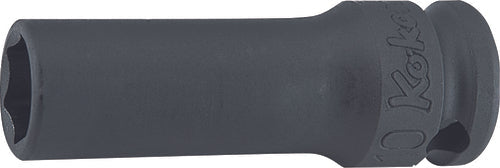 Douille carrée 3/8" de 24 mm, 6 pans, longueur 80 mm, paroi mince 