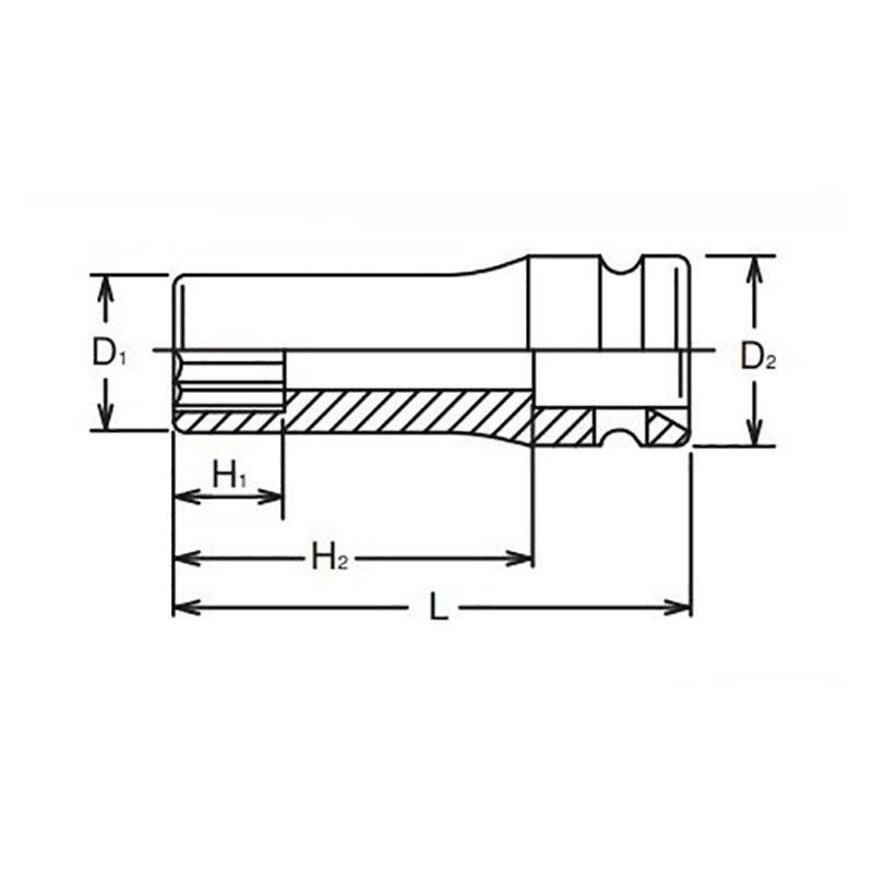 Douille à impact profonde 12 pans 3/8 Sq. Dr. 17 mm 