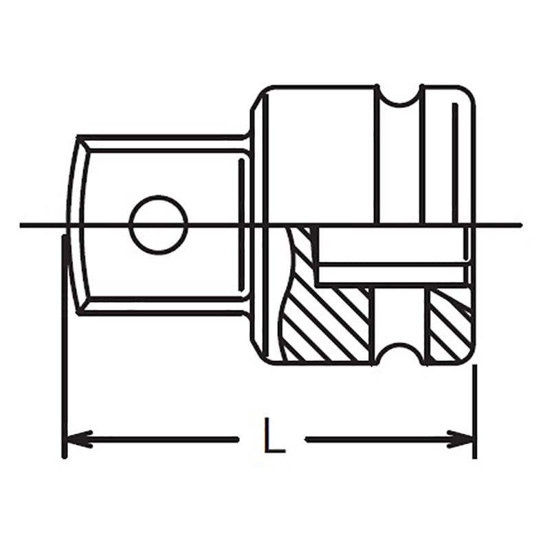 3/8 Sq. Dr. Adaptor  1/2 Square Length 32.5mm Hole type