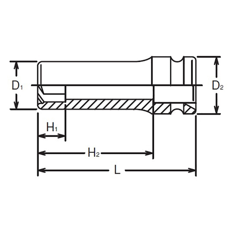 Douille carrée 3/8" 17 mm Pathfinder, longueur 80 mm 