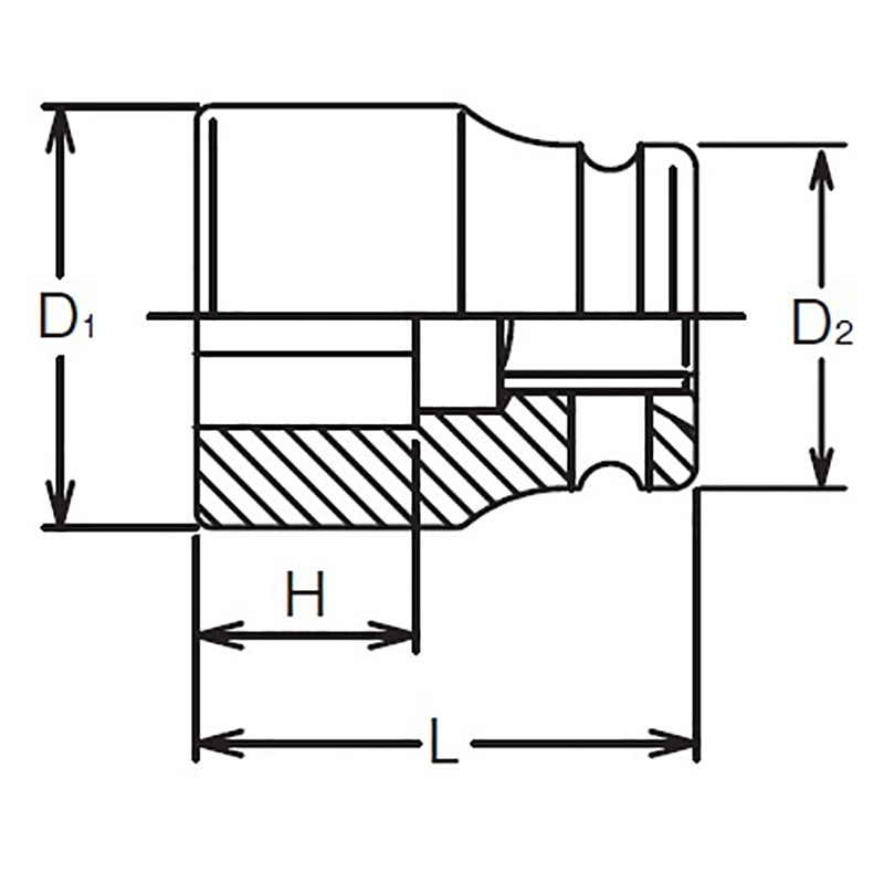 3/8 Sq. Dr. Socket  17mm 4 point Length 35mm Weld Nut