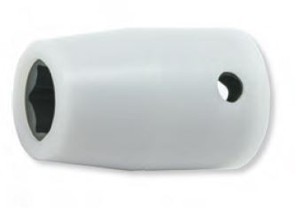 Douille carrée 3/8" avec protection en plastique, 6 pans, longueur 14 mm, diamètre 33,3 mm, capuchon pivotant en POM 