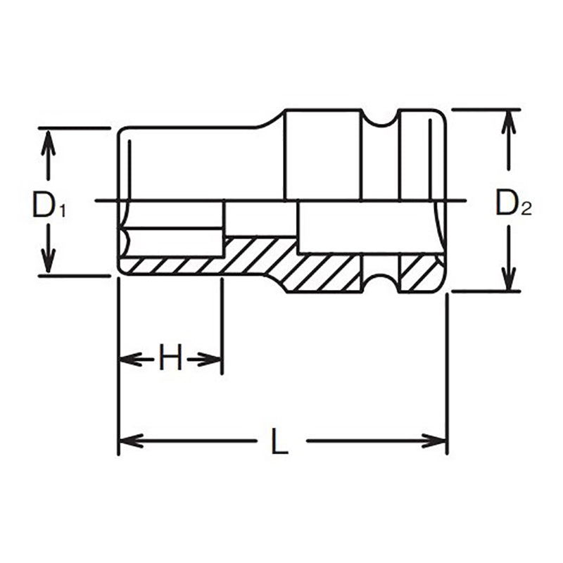 3/8 Sq. Dr. Socket  9/16 6 point Length 32mm Thin walled