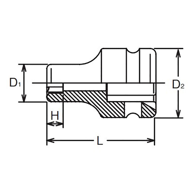 3/8 Sq. Dr. Socket  6S  Length 32mm