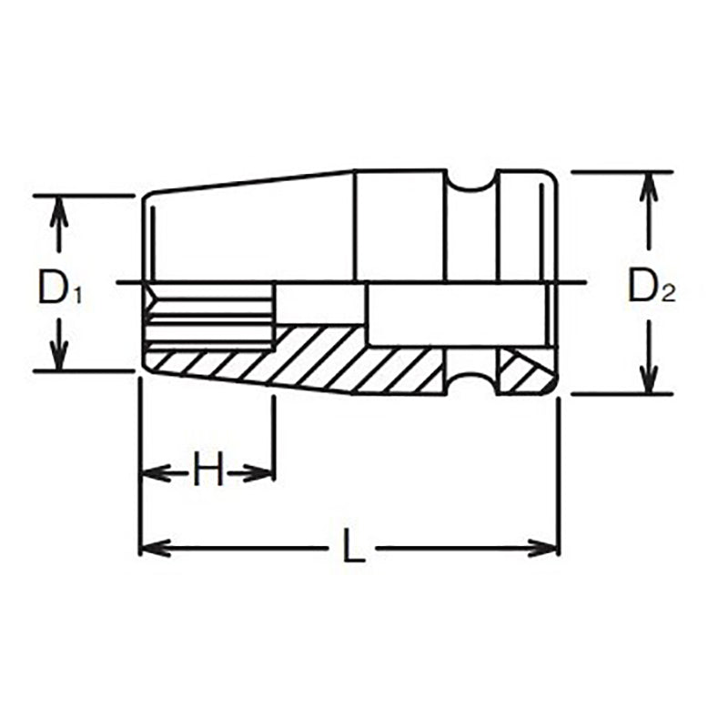 Douille carrée 3/8" 11/16" 12 pans, longueur 32 mm 