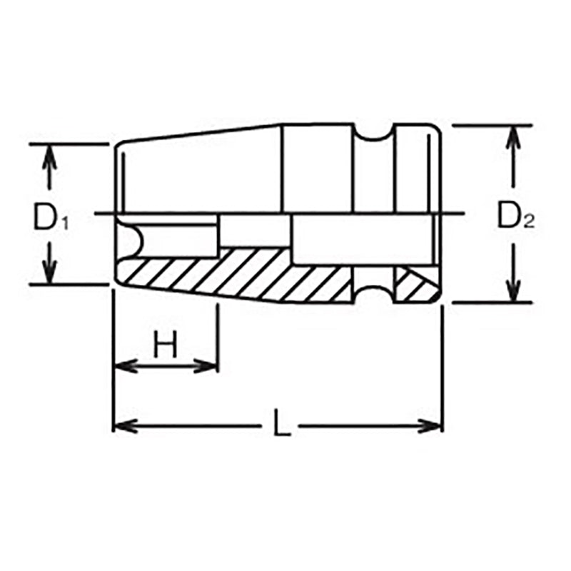 Douille à impact TORXplus® 12EPL à profil bas 3/8 po carré - Longueur 32 mm 