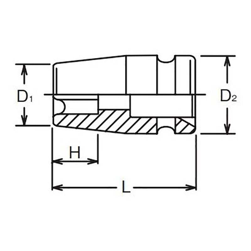 Douille à impact TORX® E16 3/8" à entraînement carré - Longueur 32 mm 