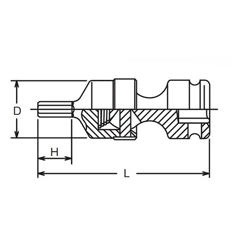 3/8 Sq. Dr. Universal Bit Socket  10mm Hex Length 74mm
