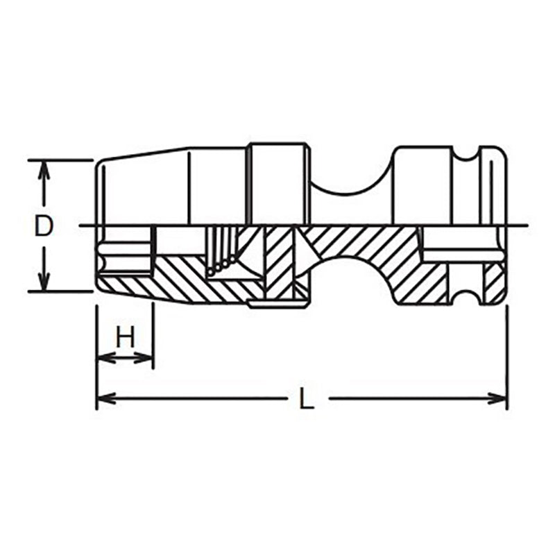 Douille universelle 3/8" à 6 pans, longueur 57 mm 