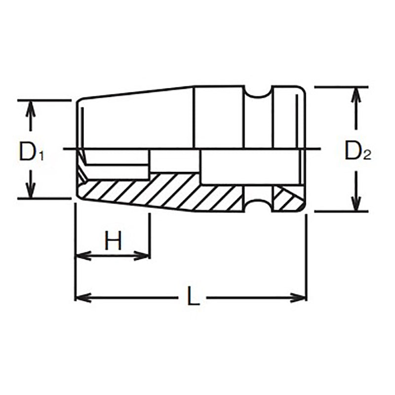 Douille carrée 3/8" 8 mm Pathfinder, longueur 32 mm 