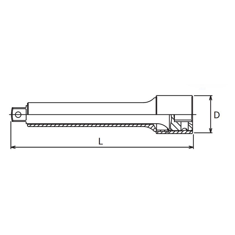 3/8 Sq. Dr. Extension Bar with Plastic Protector    Length 125mm Pin type Turnable POM cover