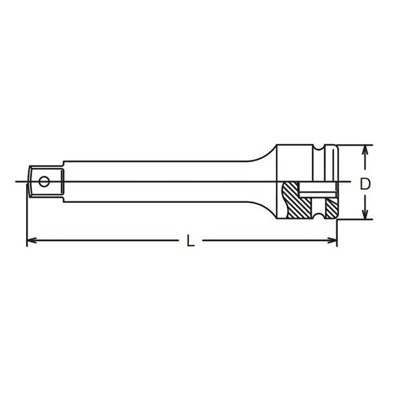 Barre d'extension 3/8 Sq. Dr. Longueur du trou : 75 mm 