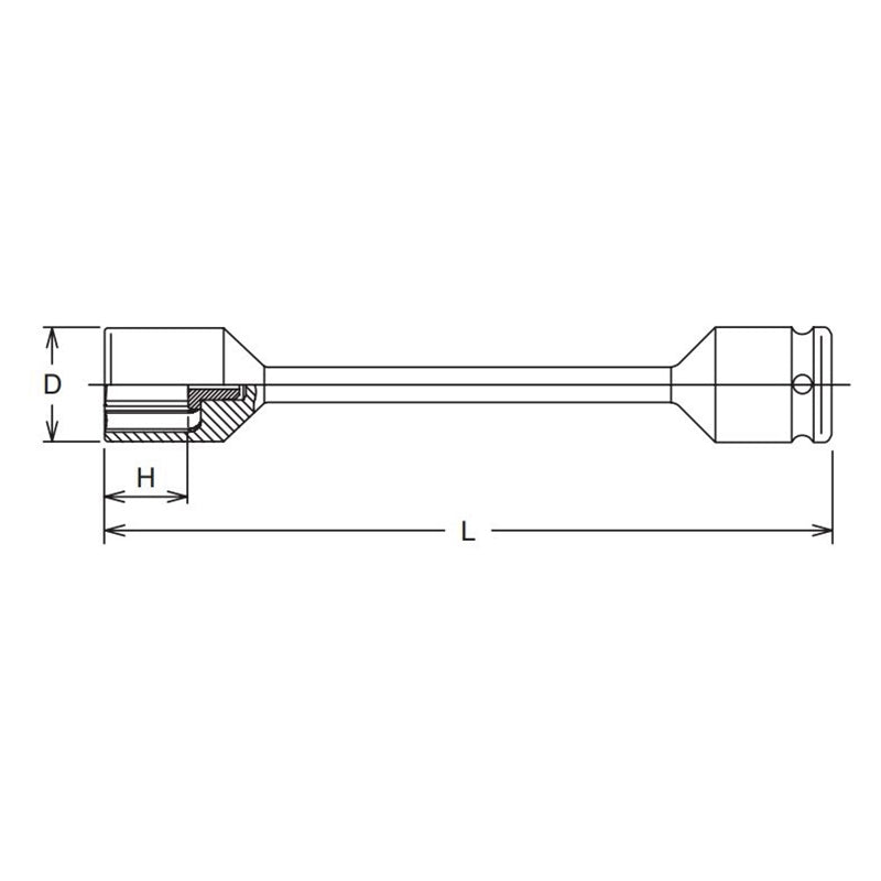 Barre de torsion 1/2 Sq. Dr. 19 mm x 90 Nm, longueur 259 mm 