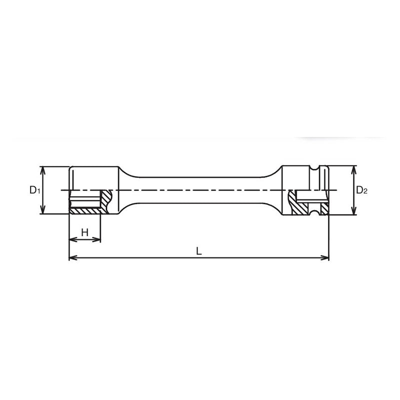 1/2 Sq. Dr. Impact 6-Point Metric Extension Socket 17mm - Length 250mm