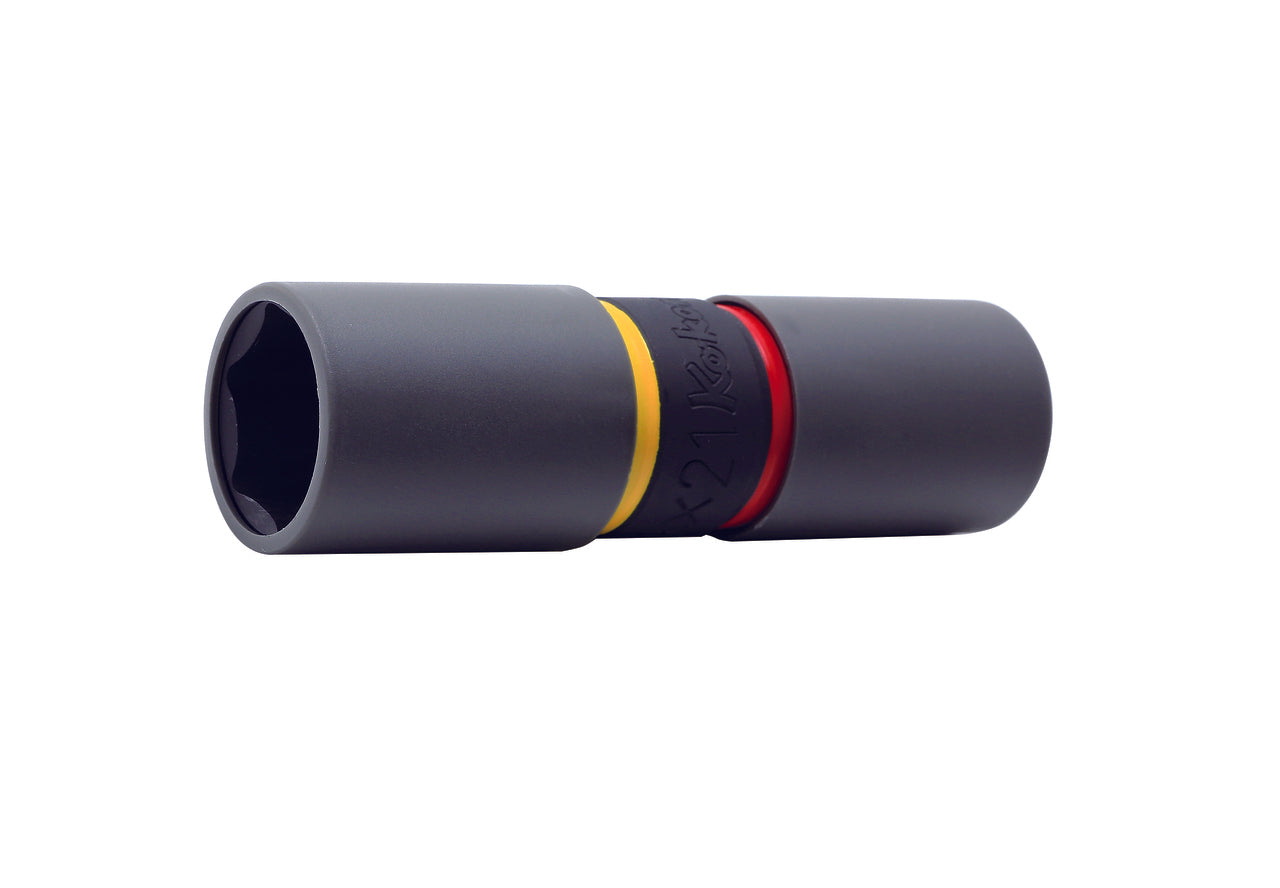 Jeu de douilles pour écrous de roue 19 x 21 mm à double extrémité, code couleur, 2 pièces