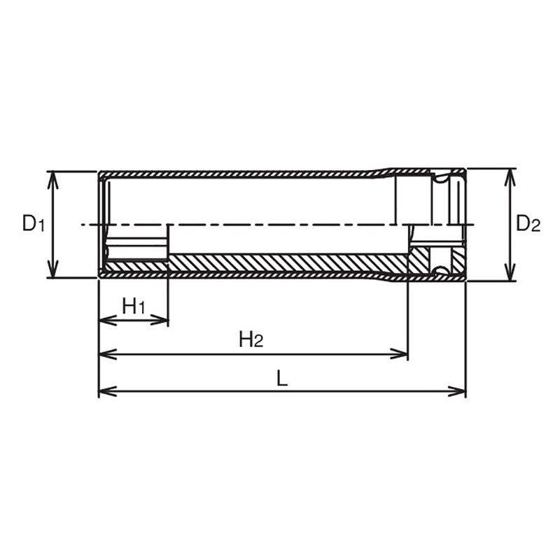 1/2 Sq. Dr. Socket with Plastic Protector  13mm 6 point Length 80mm  Turnable POM cover