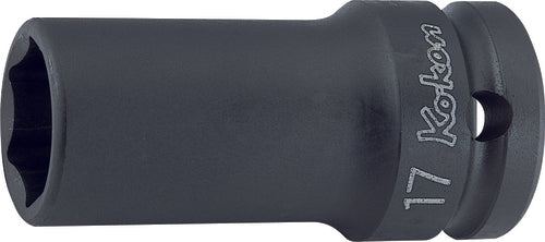 Douille carrée 1/2 pouce, 17 mm, 6 pans, longueur 60 mm, paroi mince 