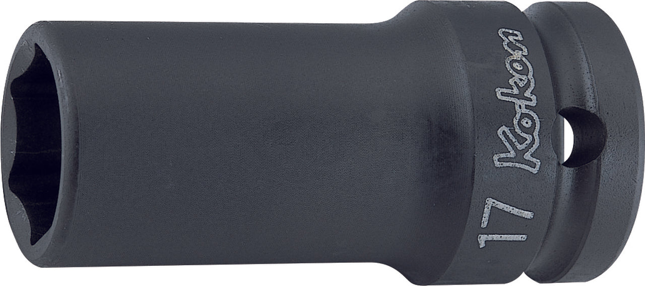 Douille carrée 1/2 pouce, 15 mm, 6 pans, longueur 60 mm, paroi mince 