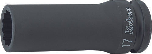 Douille carrée 1/2 pouce, 11 mm, 12 pans, longueur 80 mm 